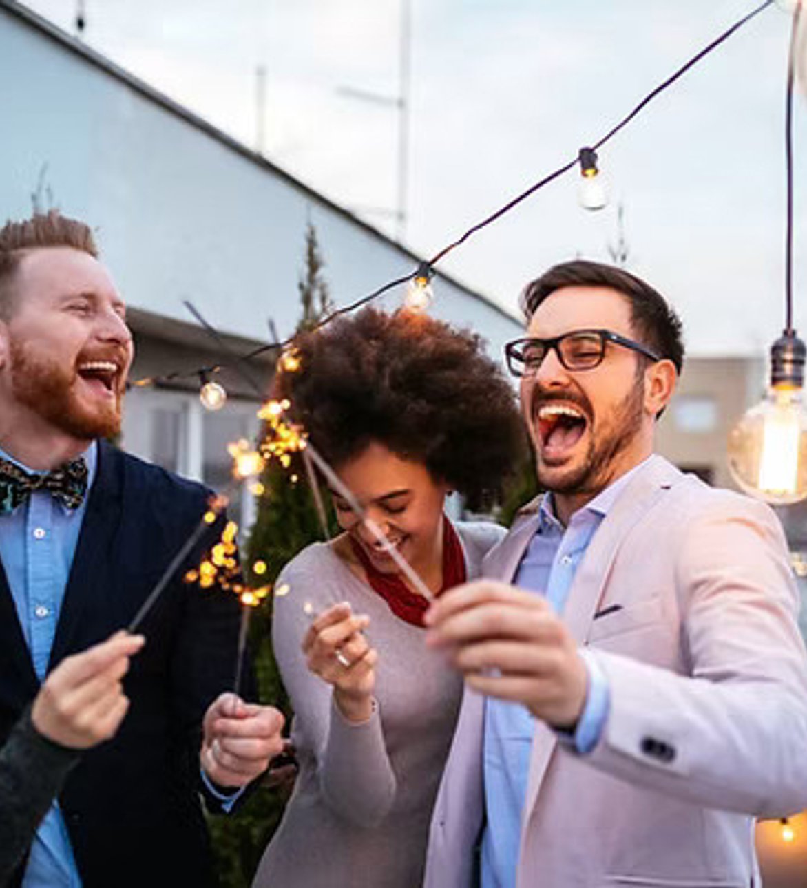 Guests celebrating with Starry Night Photo Booth in Orange County CA